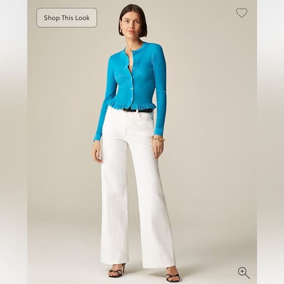 J. Crew women’s New wide leg denim trouser jean size 27 in white - Picture 1 of 11